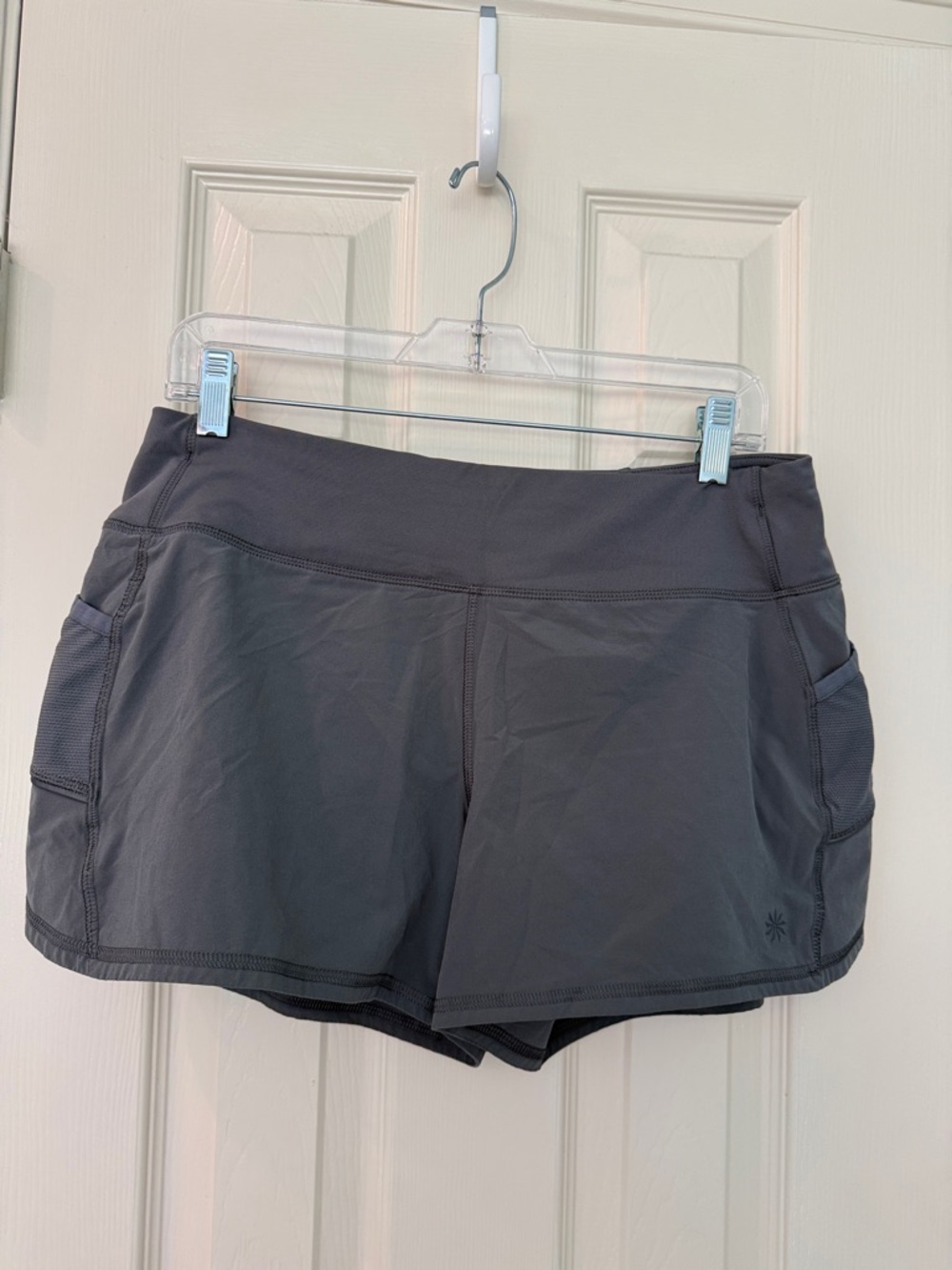 Athleta Charcoal Gray Athletic Shorts with Side Pockets